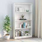 vidaXL 4-Tier Book Cabinet White 80x24x142 cm Chipboard