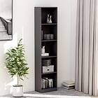 vidaXL 5-Tier Book Cabinet High Gloss Grey 40x24x175 cm Chipboard