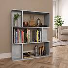 vidaXL Book Cabinet/Room Divider Concrete Grey 80x24x96 cm Chipboard