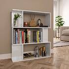 vidaXL Book Cabinet/Room Divider High Gloss White 80x24x96 cm Chipboard