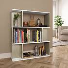 vidaXL Book Cabinet/Room Divider White and Sonoma Oak 80x24x96cm