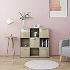 vidaXL Book Cabinet Sonoma Oak 90x30x90 cm Chipboard