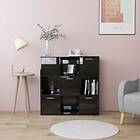 vidaXL Book Cabinet High Gloss Black 90x30x90 cm Chipboard