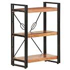 vidaXL 3-Tier Bookcase 60x30x80 cm Solid Acacia Wood