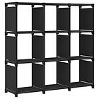 vidaXL 9-Cube Display Shelf Black 103x30x107.5 cm Fabric