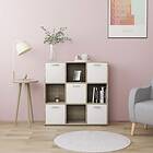 vidaXL Book Cabinet White and Sonoma Oak 90x30x90 cm Chipboard