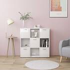 vidaXL Book Cabinet High Gloss White 90x30x90 cm Chipboard