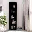 vidaXL 5-Tier Book Cabinet Black 40x24x175 cm Chipboard