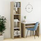 vidaXL Book Cabinet White and Sonoma Oak 40x35x180 cm Chipboard
