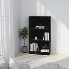 vidaXL 3-Tier Book Cabinet Black 60x24x108 cm Chipboard