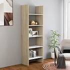 vidaXL Book Cabinet White and Sonoma Oak 60x35x180 cm Chipboard