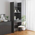 vidaXL Book Cabinet High Gloss Grey 60x35x180 cm Chipboard