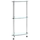 vidaXL 3-Tier Shelf Transparent 30x30x67 cm Tempered Glass