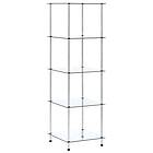 vidaXL 5-Tier Shelf Transparent 40x40x130 cm Tempered Glass