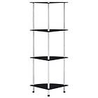 vidaXL 4-Tier Shelf Black 30x30x100 cm Tempered Glass