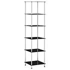 vidaXL 6-Tier Shelf Black 40x40x160 cm Tempered Glass