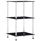 vidaXL 3-Tier Shelf Black 40x40x67 cm Tempered Glass