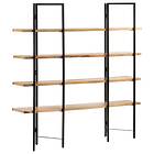 vidaXL 4-Tier Bookcase 160x35x160 cm Solid Mango Wood