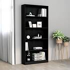 vidaXL 5-Tier Book Cabinet Black 80x24x175 cm Chipboard