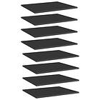 vidaXL Bookshelf Boards 8 pcs High Gloss Black 60x50x1.5 cm Chipboard