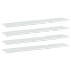 vidaXL Bookshelf Boards 4 pcs High Gloss White 100x20x1.5 cm Chipboard