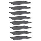 vidaXL Bookshelf Boards 8 pcs High Gloss Grey 40x30x1.5 cm Chipboard