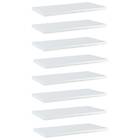 vidaXL Bookshelf Boards 8 pcs High Gloss White 40x20x1.5 cm Chipboard