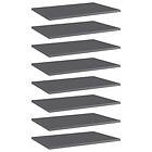 vidaXL Bookshelf Boards 8 pcs High Gloss Grey 60x40x1.5 cm Chipboard