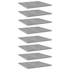 vidaXL Bookshelf Boards 8 pcs Concrete Grey 40x40x1.5 cm Chipboard