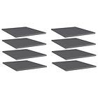 vidaXL Bookshelf Boards 8 pcs High Gloss Grey 40x50x1.5 cm Chipboard