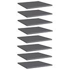 vidaXL Bookshelf Boards 8 pcs High Gloss Grey 40x40x1.5 cm Chipboard