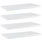 vidaXL Bookshelf Boards 4 pcs High Gloss White 40x20x1.5 cm Chipboard