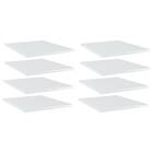 vidaXL Bookshelf Boards 8 pcs High Gloss White 40x50x1.5 cm Chipboard