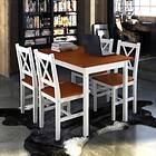 vidaXL 5 Piece Dining Set Brown and White