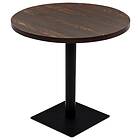 vidaXL Bistro Table MDF and Steel Round 80x75 cm Dark Ash