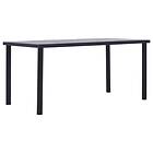 vidaXL Dining Table Black and Concrete Grey 160x80x75 cm MDF