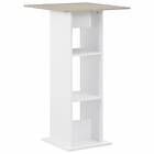 vidaXL Bar Table White and Concrete 60x60x110 cm