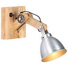 vidaXL Wall Lamp Silver Solid Mango Wood and Iron