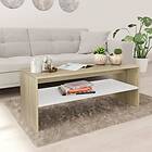 vidaXL Coffee Table White and Sonoma Oak 100x40x40 cm Chipboard