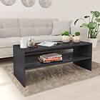 vidaXL Coffee Table High Gloss Grey 100x40x40 cm Chipboard