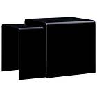 vidaXL Nesting Coffee Tables 2 pcs Black 42x42x41.5 cm Tempered Glass