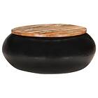 vidaXL Coffee Table Black 68x68x30 cm Solid Reclaimed Wood