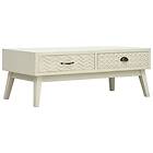 vidaXL Coffee Table with 2 Drawers Carving Grey 110x50x40 cm Wood