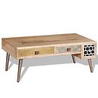 vidaXL Coffee Table with Drawers Solid Mango Wood 105x55x41 cm