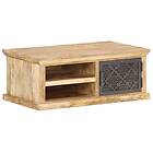 vidaXL Coffee Table with Door 90x50x35 cm Solid Mango Wood