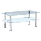 vidaXL Coffee Table with Marble Look White 100x60x42 cm Tempered Glass