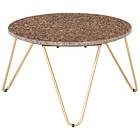 vidaXL Coffee Table Brown 65x65x42 cm Real Stone with Marble Texture