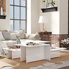 vidaXL Coffee Tables 2 pcs High Gloss White 111.5x50x33 cm Chipboard