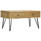 vidaXL Coffee Table with 2 Drawers Carving Brown 80x40x40.5 cm Wood