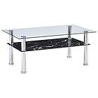 vidaXL Coffee Table with Marble Look Black 100x60x42cm Tempered Glass